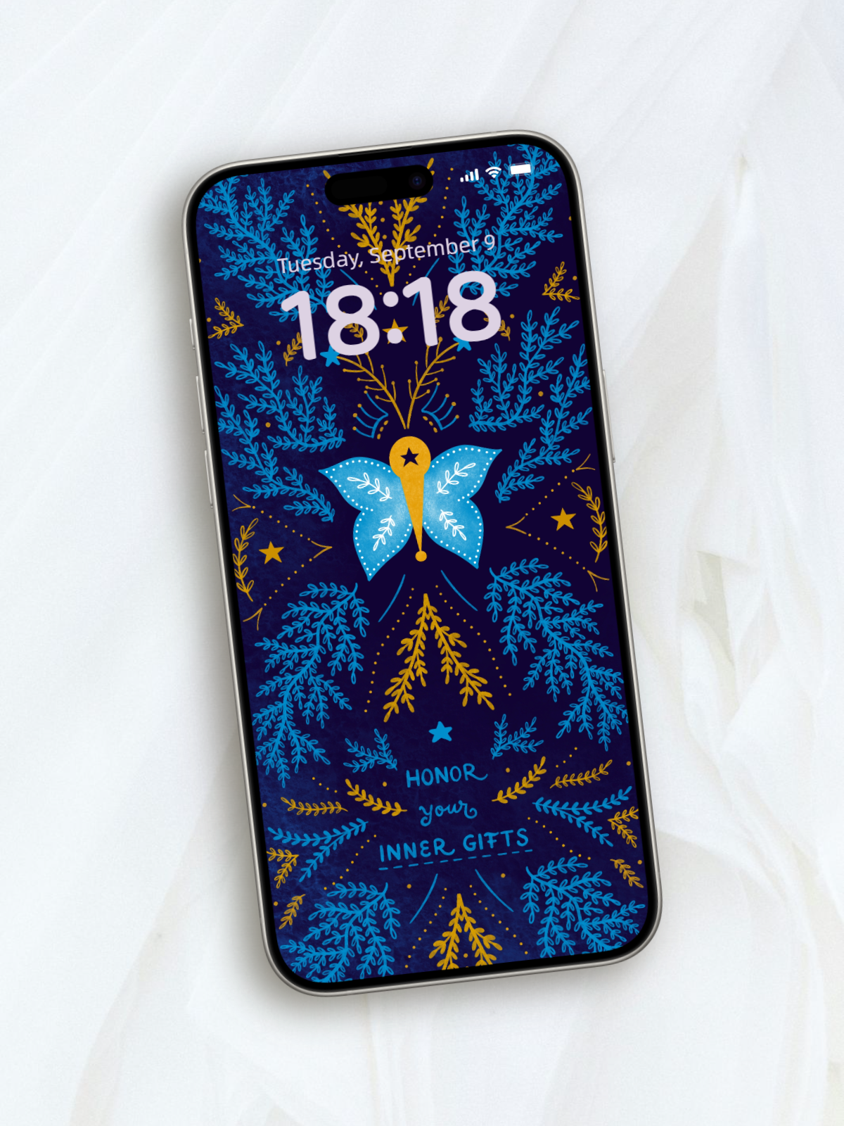 FUNDAL TELEFON - HONOR YOUR INNER GIFTS/ ALBASTRU