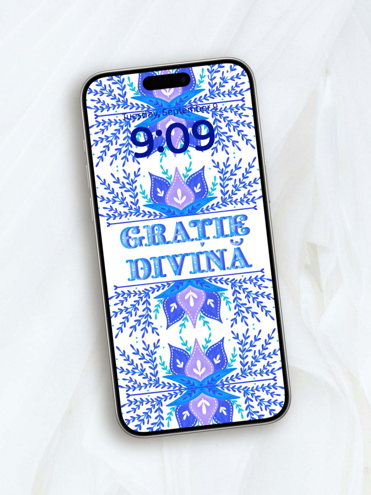 FUNDAL TELEFON - GRATIE DIVINĂ/ ALB