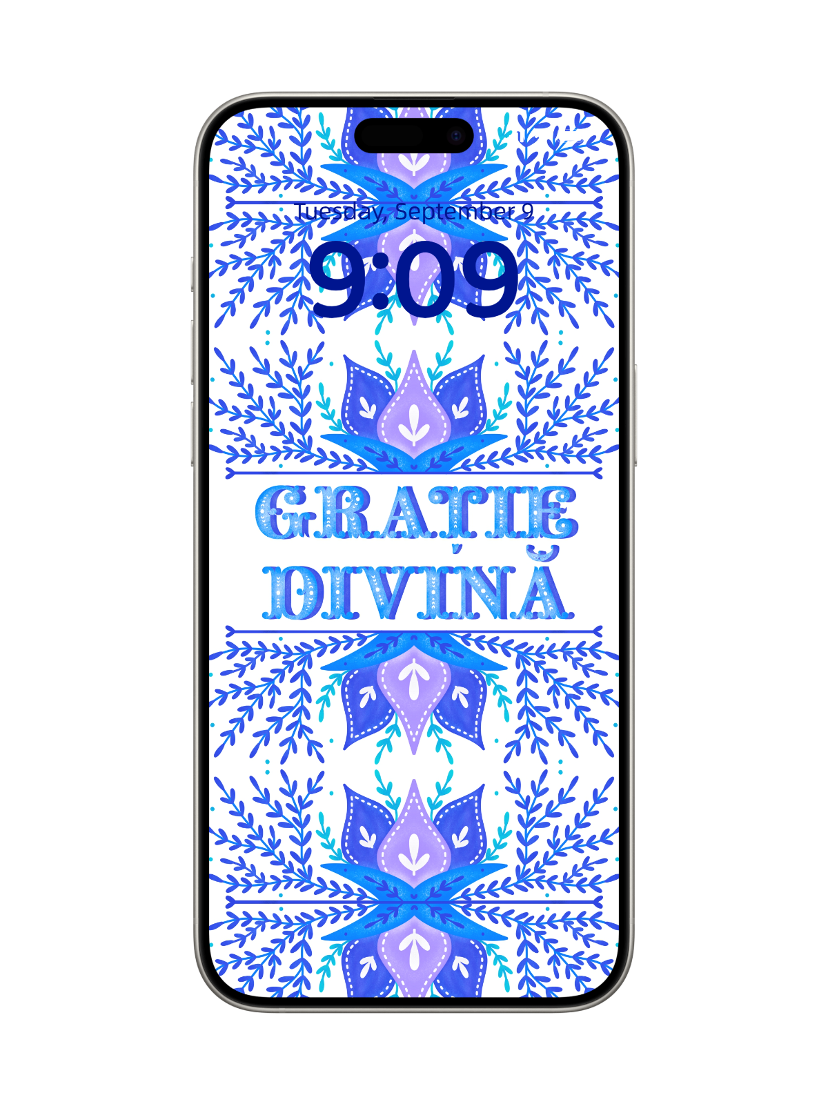 FUNDAL TELEFON - GRATIE DIVINĂ/ ALB